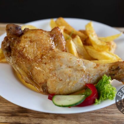 Sült csirkecomb hasáb